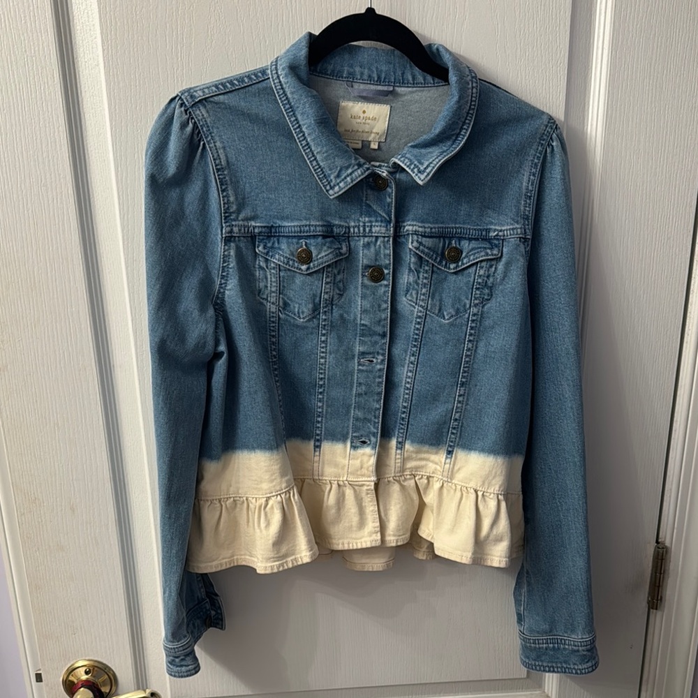 Kate Spade Denim Ruffle Hem Jacket